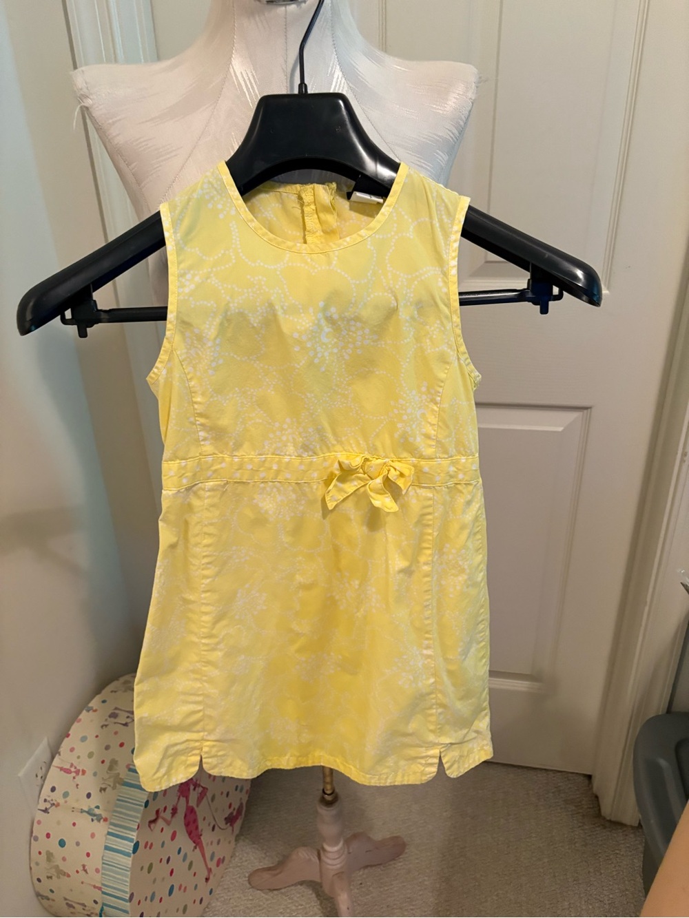 Gap Girls' Yellow Sleeveless Bow-Front Dress Top S (5/6) worn 1 summer